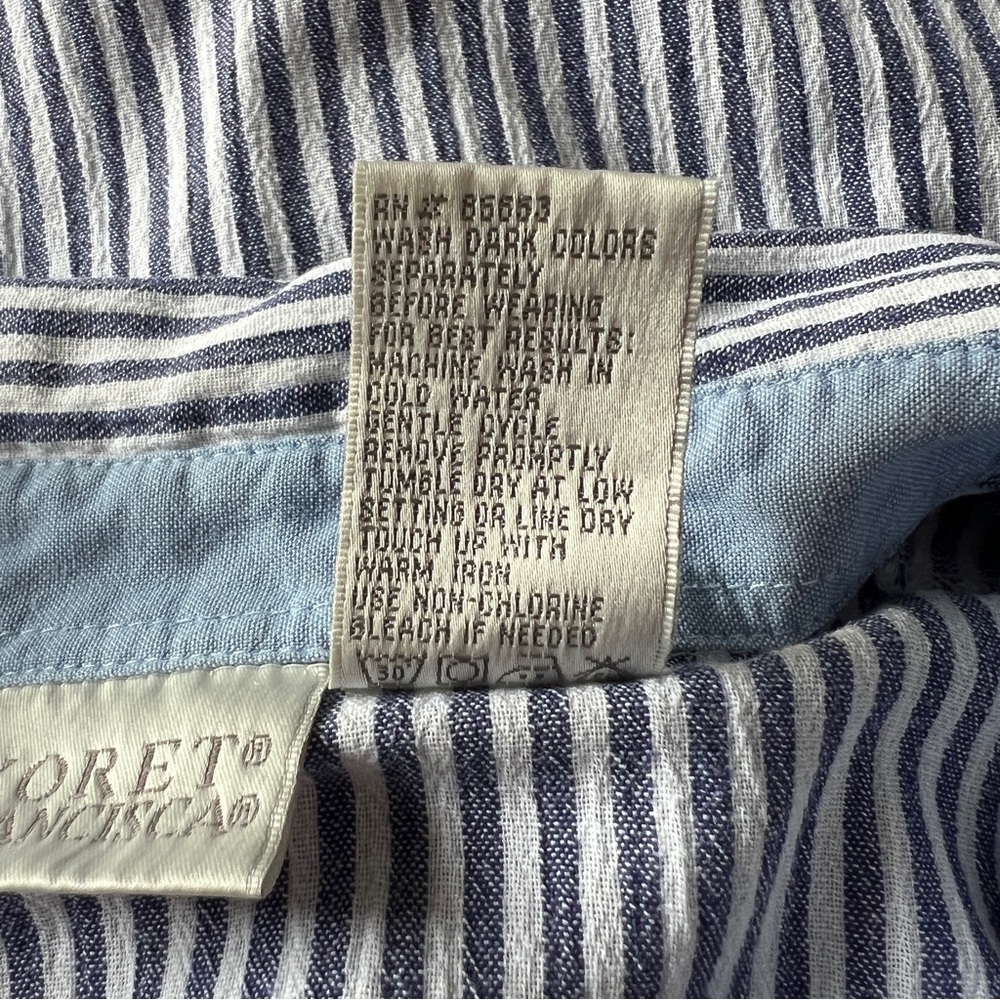 Vintage Embroidered Striped Short Sleeve Button Up Shirt - Picture 8 of 8